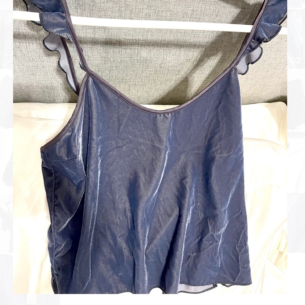 Crushed Velvet Victoria’s Secret off the shoulder ruffled tank! NEW W TAGS